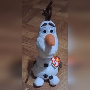 Disney Ty Beanie Babies Olaf Plush - White and Orange